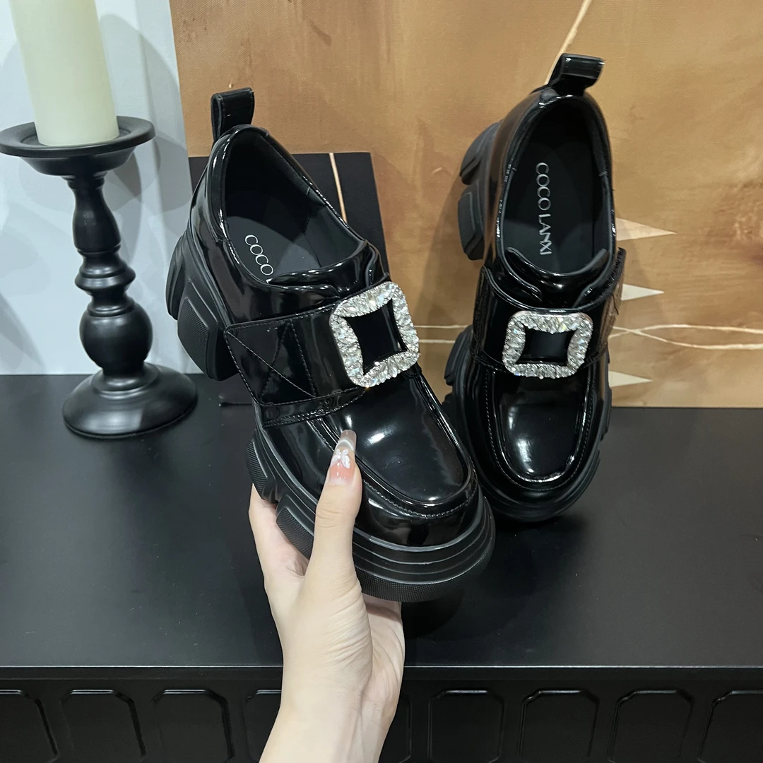 【EVENINGBREEZE】真皮乐福鞋百搭气质简约增高厚底时尚24LF378LX