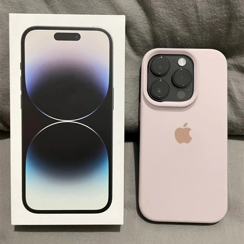 粉白色苹果15promax手机壳液态硅胶iPhone14防摔13高级12男女11软