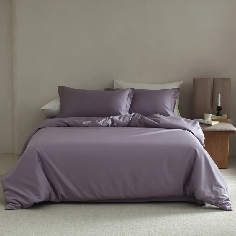 全棉100S长绒棉四件套纯色长绒棉简约素色轻奢