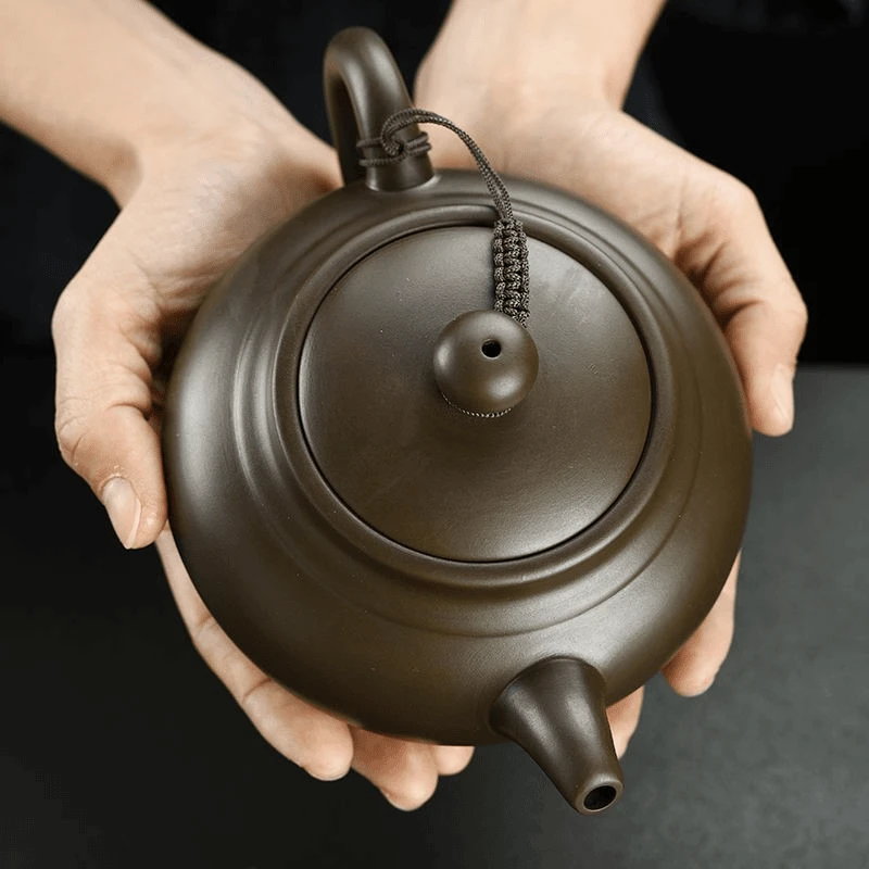 手工大容量紫砂壶紫泥泡茶壶球孔过滤大仿古功夫茶具家用泡花茶壶