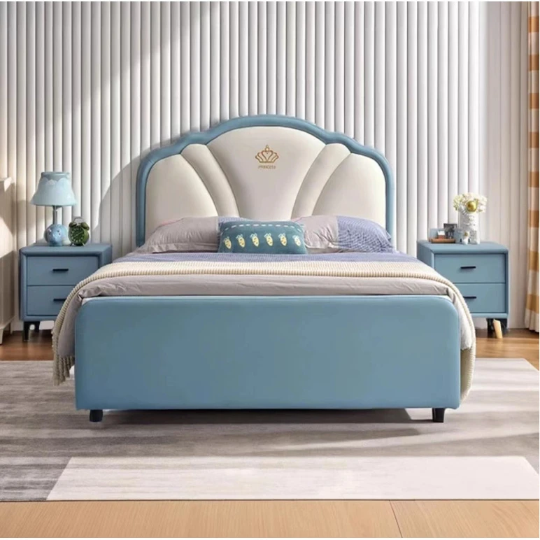 X儿童皇冠8001轻奢简约意式主卧北欧软体家具高端定制床主卧大床