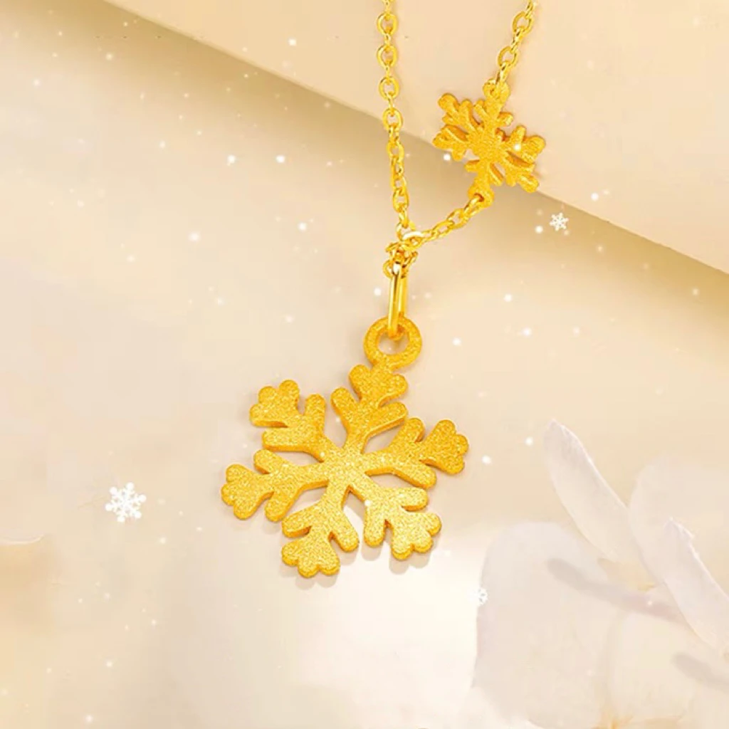 钛钢项链 不掉色精美雪花项链轻奢时尚气质感锁骨链秋冬节日礼物