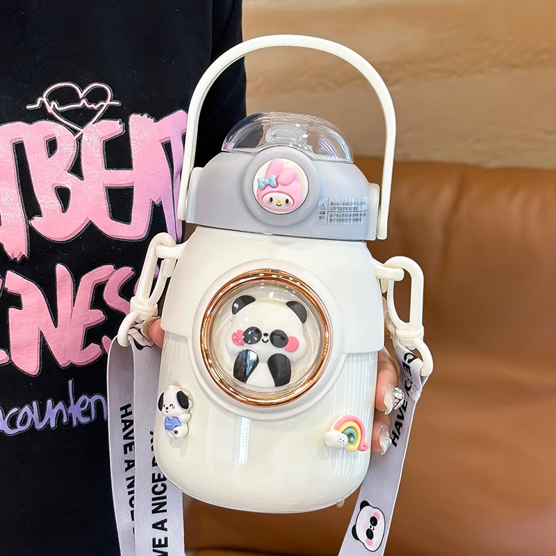 可爱超萌儿童保温杯食品级316高颜值大容量吸管水杯女大肚杯男孩