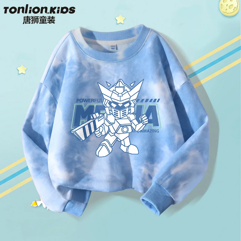唐狮童装男童卫衣春季儿童潮流扎染秋装长袖上衣男孩打底衫春秋款