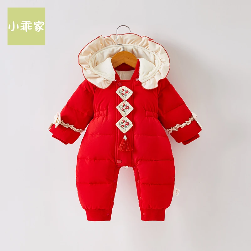 国风拜年服羽绒连体衣婴幼儿保暖外出爬服适合零下25-5度 MZ24052