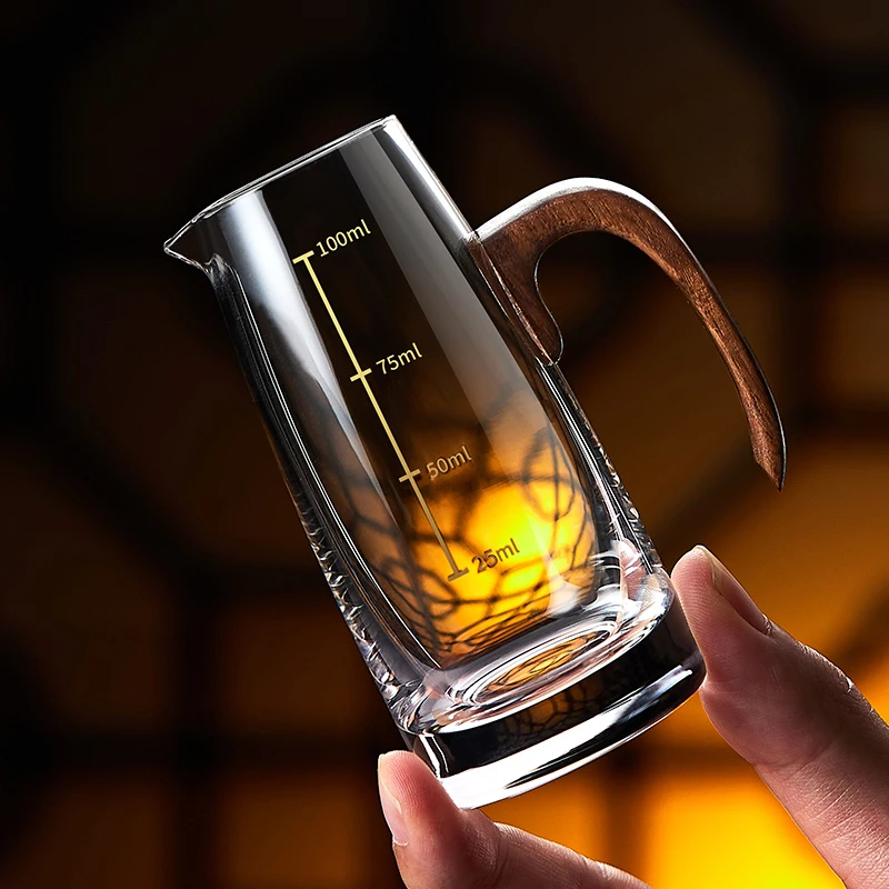 青苹果中式高档分酒器白酒玻璃杯家用酒壶带刻度红酒醒酒器小酒盅