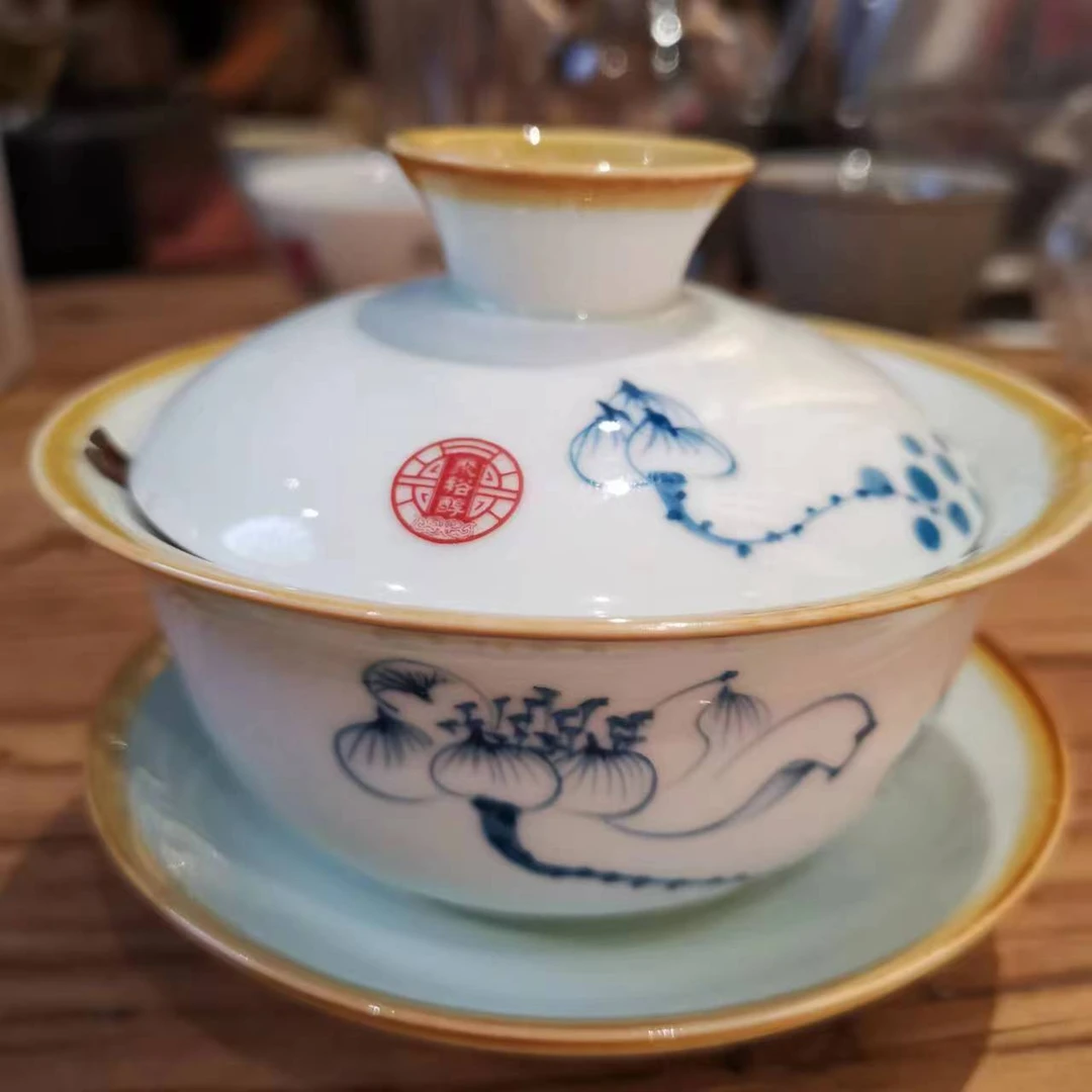 三才聚裕醇手绘盖碗茶具