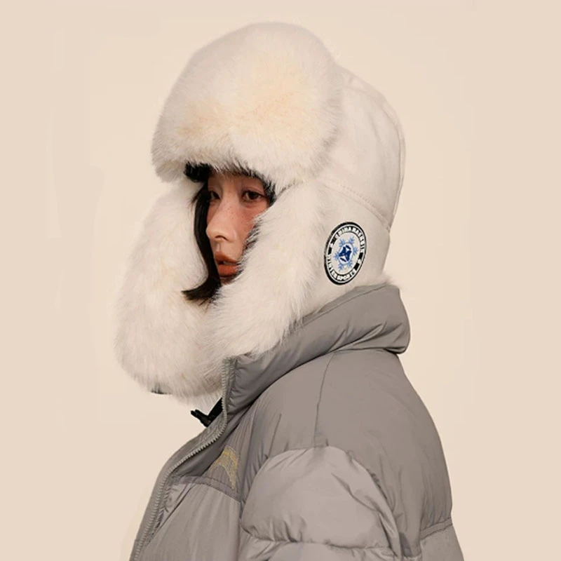 秋冬季新款雷锋帽女士骑车电动车防风防寒帽保暖东北套头帽子男款