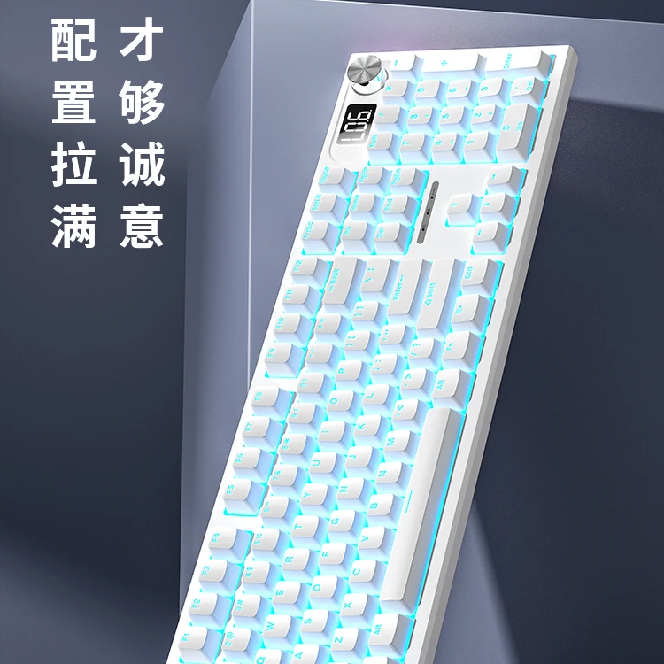 LT104真机械键盘无线蓝牙三模客制化游戏办公彩屏打字高颜值有线