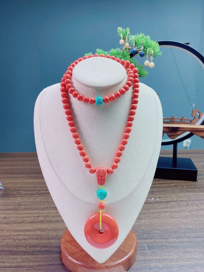 8mm圆珠平安扣 毛衣链 Q236