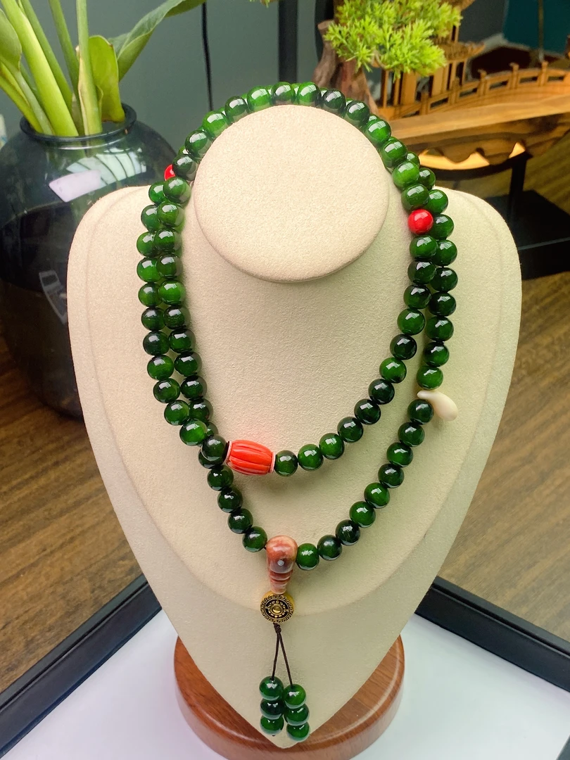 绿嘻嘻10mm108颗DIY项链Q116
