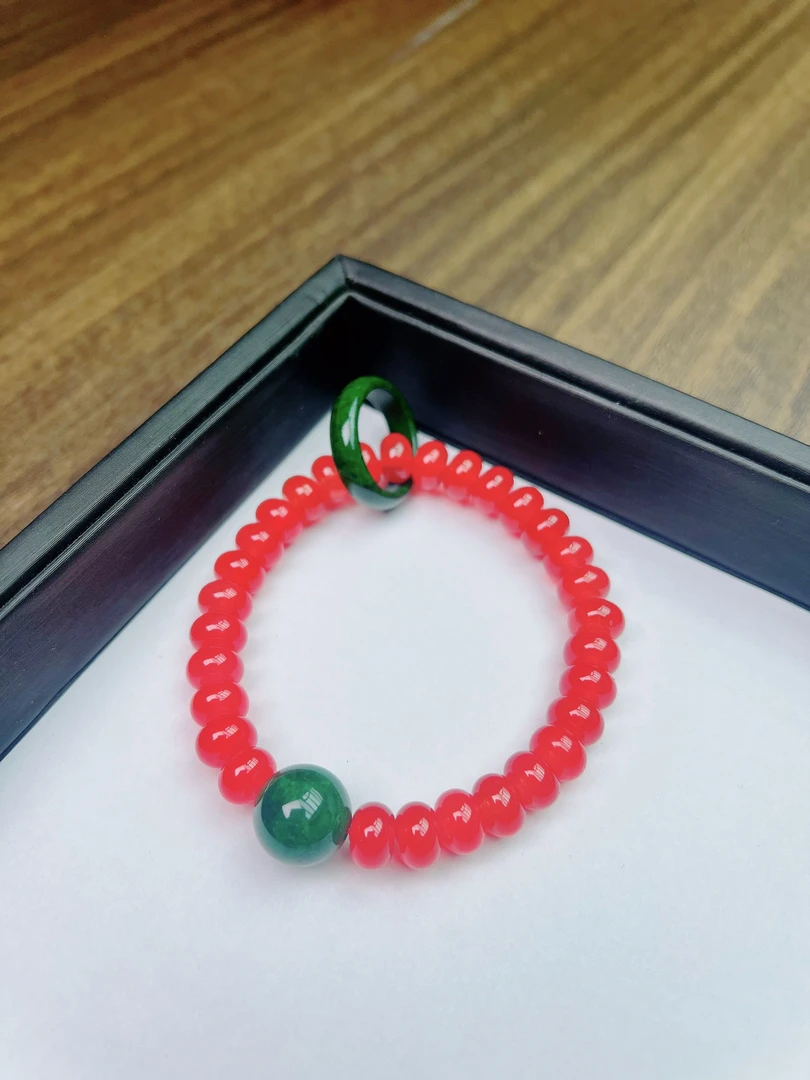 鱼 J 10mm算盘珠秋秋跑环款DIY手链Q619