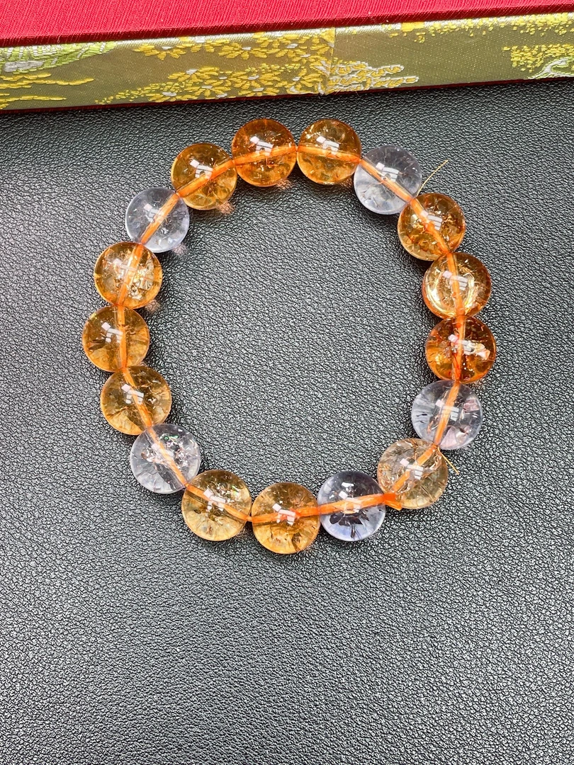 爆晶花 黄色12mm DIY手链Q752