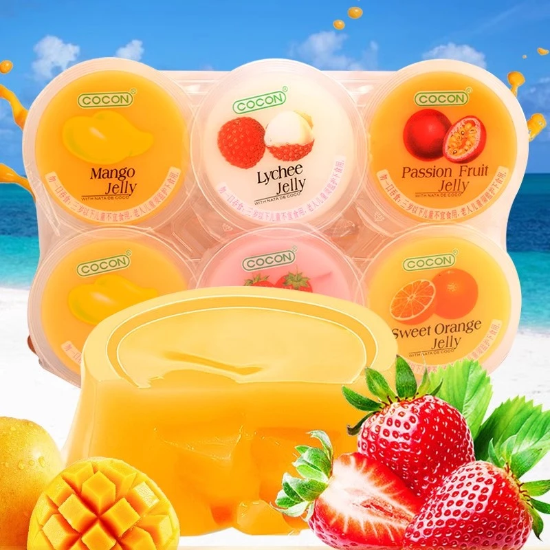 马来西亚进口cocon可康含椰纤果多口味芒果味草莓荔枝味百香果冻