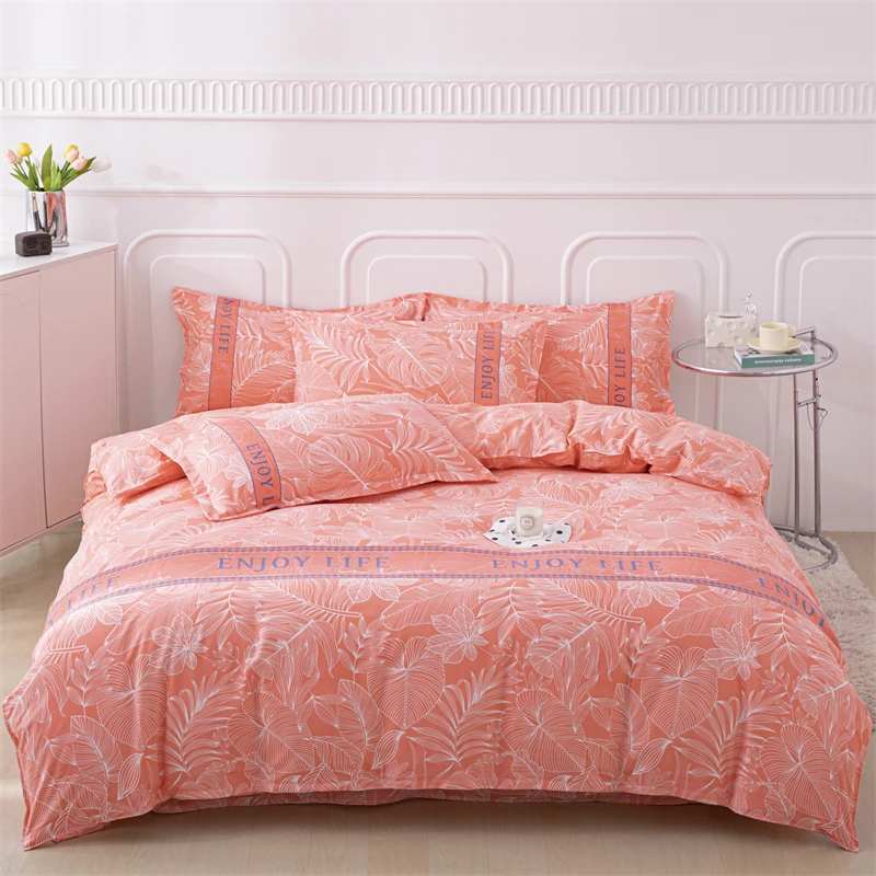 小清新加厚床上四件套亲肤斜纹印花学生宿舍三件套可机洗四季可用