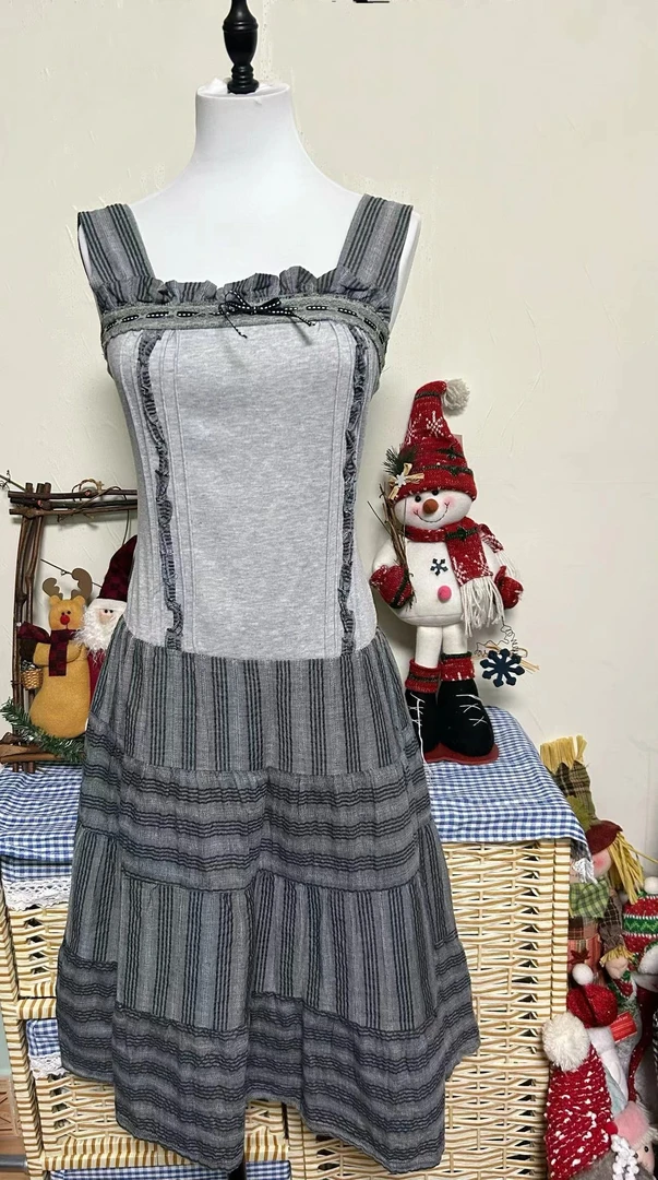 Vintage海淘古着少女连衣裙半身裙衬衫女装连衣裙夏季复古公主