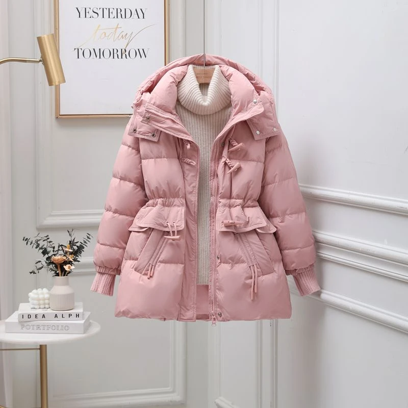 波司澄小个子羽绒服女短款收腰显瘦白鸭绒牛角扣2024年新款爆款外