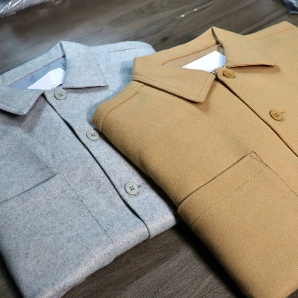 男装24秋季新款呢绒衬衣衬衫外套洋气时尚潮流