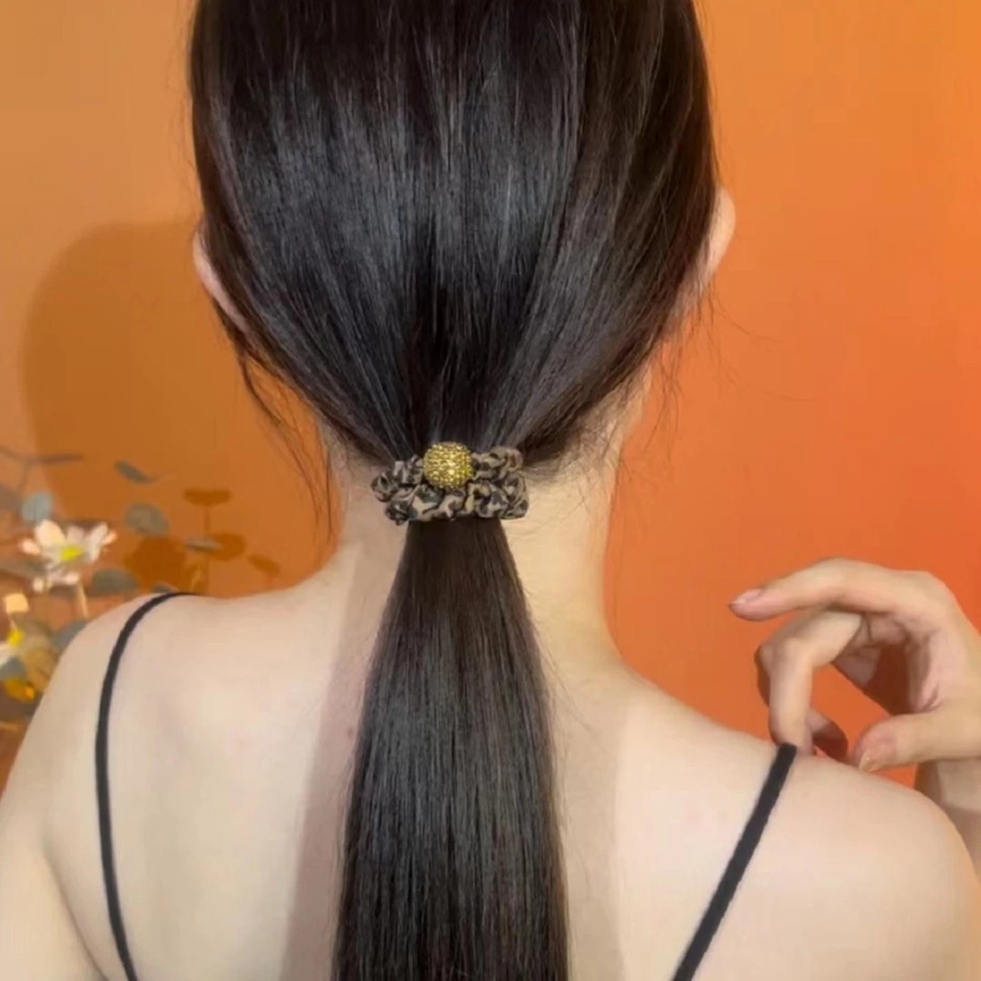5件套精致大肠发圈皮筋马尾丸子头绳复古发绳【美丽街】