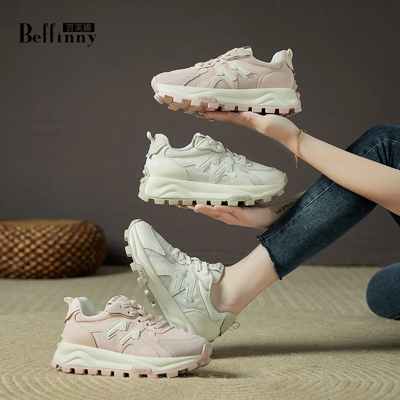 Beffinny/百芙娜双12狂欢价 981-6真皮运动鞋女透气休闲鞋