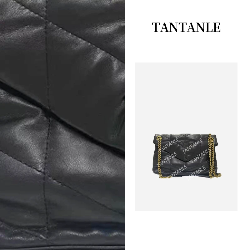 【704】高定单肩斜跨腋下时尚女包云朵黑色