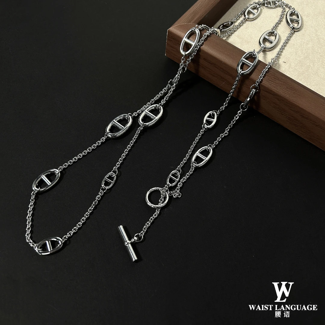 合金项链 XL1256-1款 欧美高级感裙子毛衣设计感小众项链腰链两用