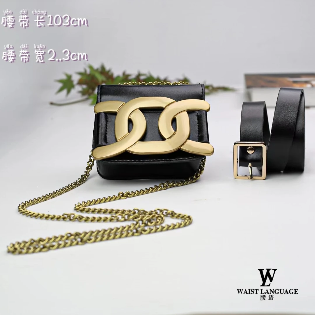 【荟老师严选】YB035双C款时尚五金百搭腰包