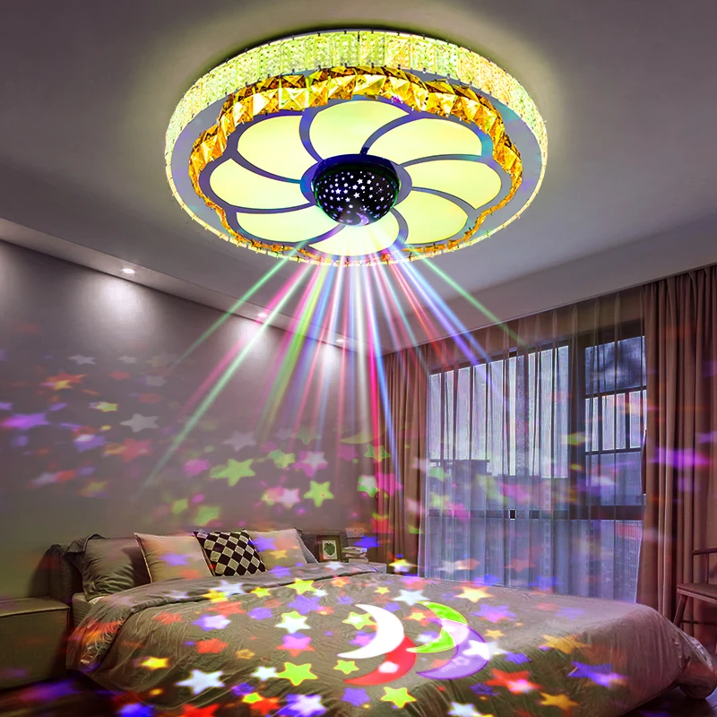 led吸顶灯卧室灯主卧家用新款简约客厅灯饰婚房星空房间音乐灯具