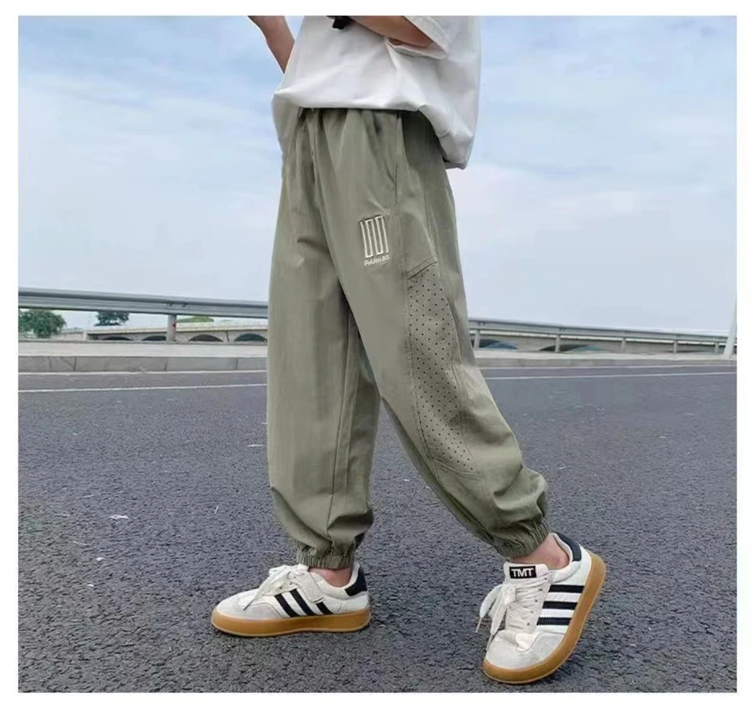 新品薄款空调裤速干裤透气九分潮流潮酷防蚊裤休闲裤超弹儿童服装