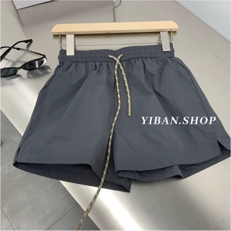 速干短裤夏天薄款新款松紧腰抽绳高腰遮胯热裤百搭散步运动裤