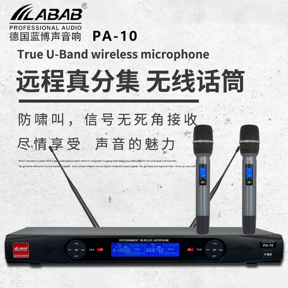 LABAB/蓝博声德国LABAB无线话筒唱歌演出舞台会议k歌麦克风一拖二