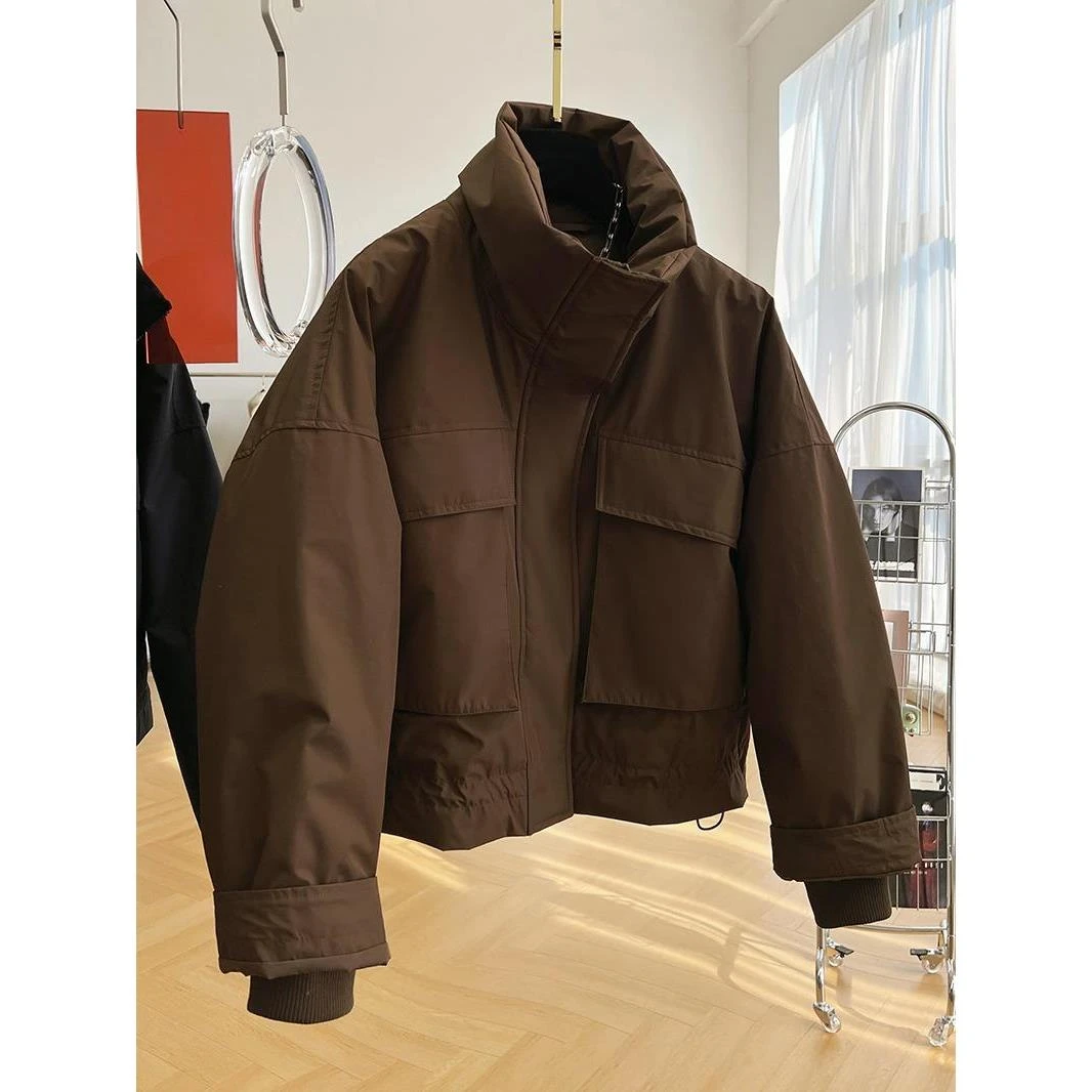 波司澄高端立领派克冲锋衣短款女2023冬季宽松休闲夹克保暖