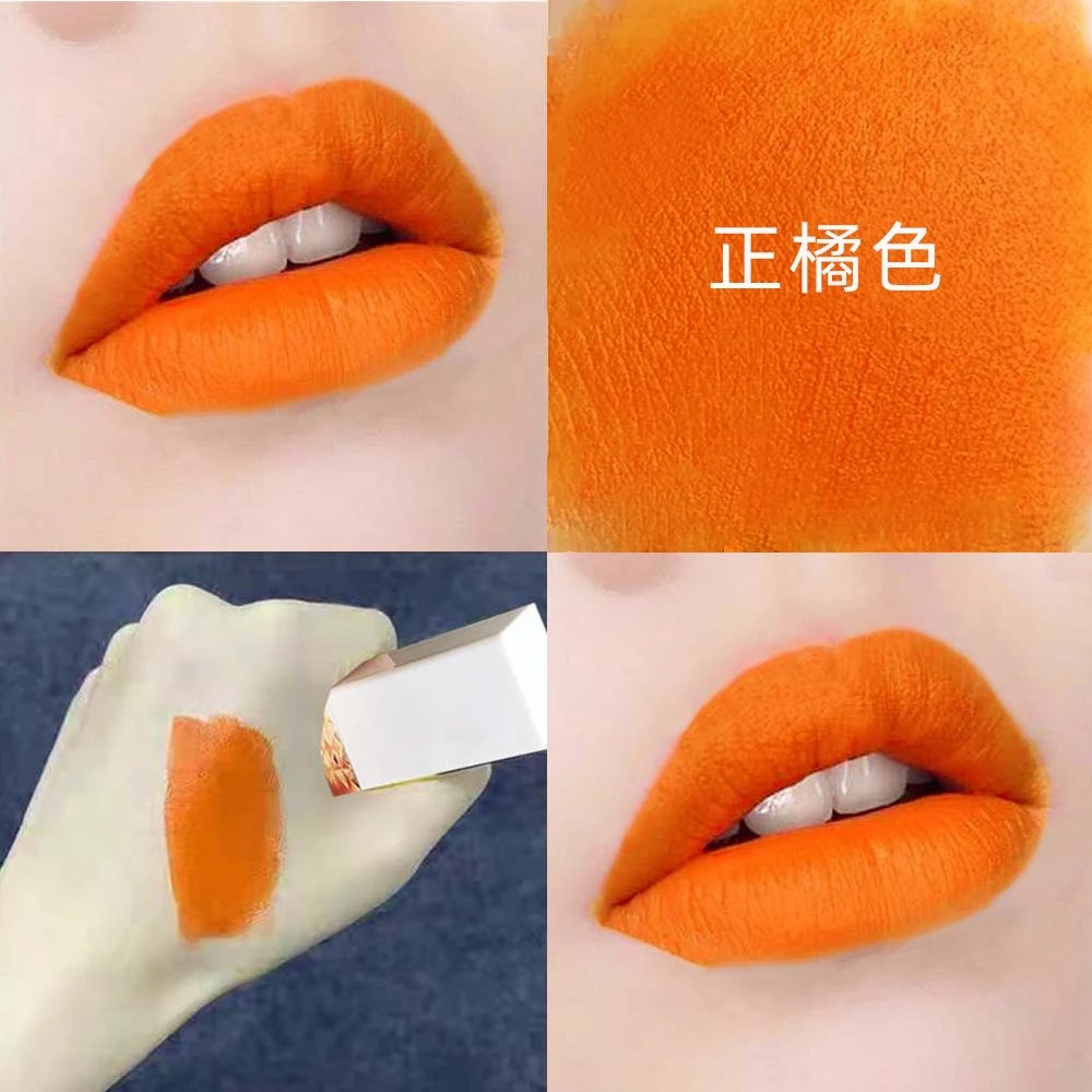 正橘色暖橘色橘黄胡萝卜口红显白不沾杯不掉色不脱日常百搭不挑皮