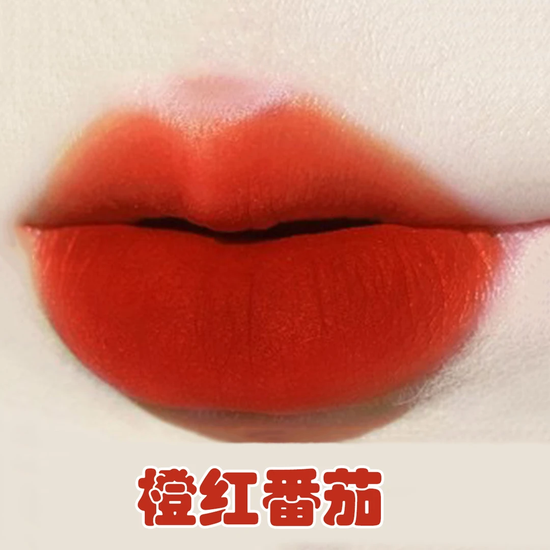 新款橙红番茄唇釉口红暖橘色橘红哑光持久元气显白不易掉色滋润女