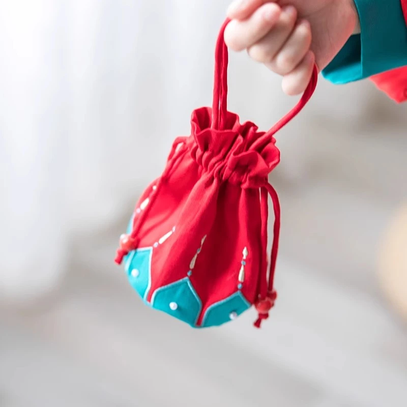 女童新款古风荷包汉服古装搭配女童女宝宝小清新斜跨小包包