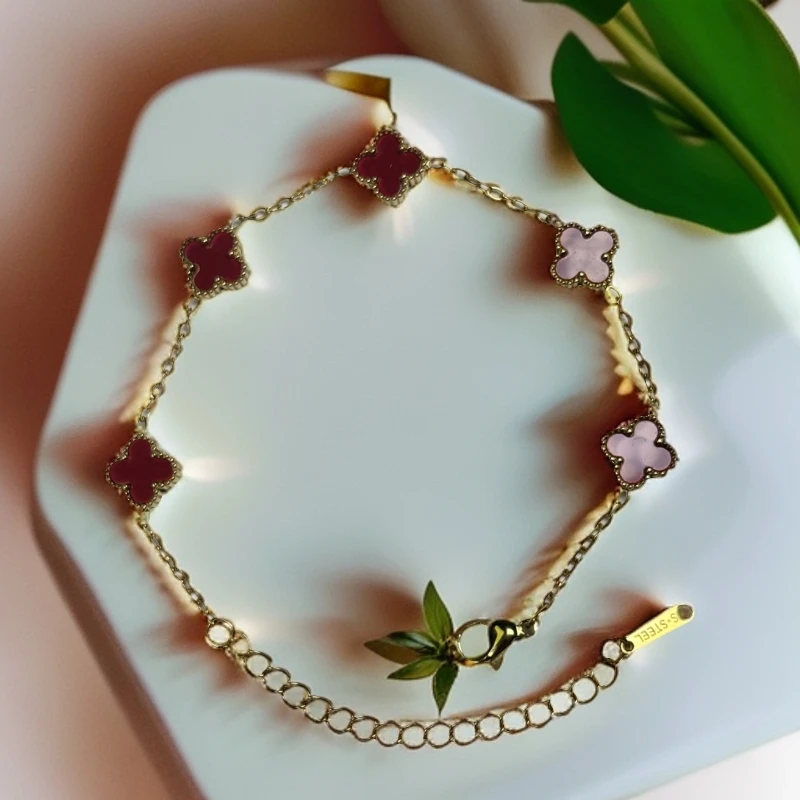 钛钢手链 迷你版草家红时尚单品K金手链 SL105MH