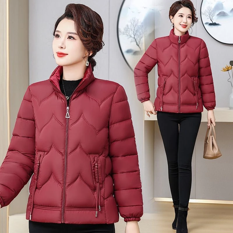2024新款冬季棉袄中老年棉衣女妈妈棉服冬装大火苗棉服洋气短款