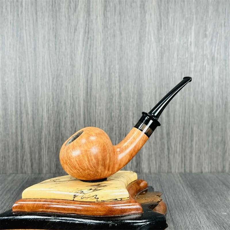丹麦汤姆艾尔唐手工石楠木烟斗 浅染色光面橡果斗