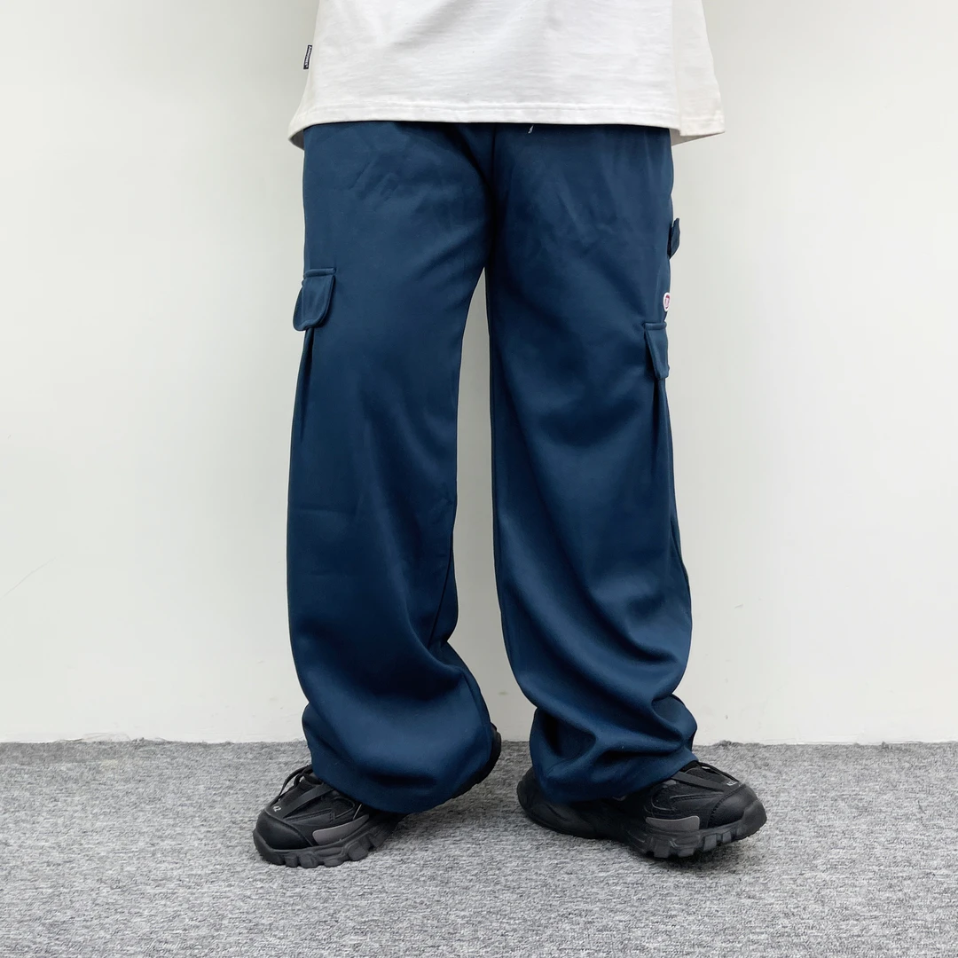 大仙仙儿2024秋季新款男士休闲宽松大码工装直筒卫裤松紧腰长裤子