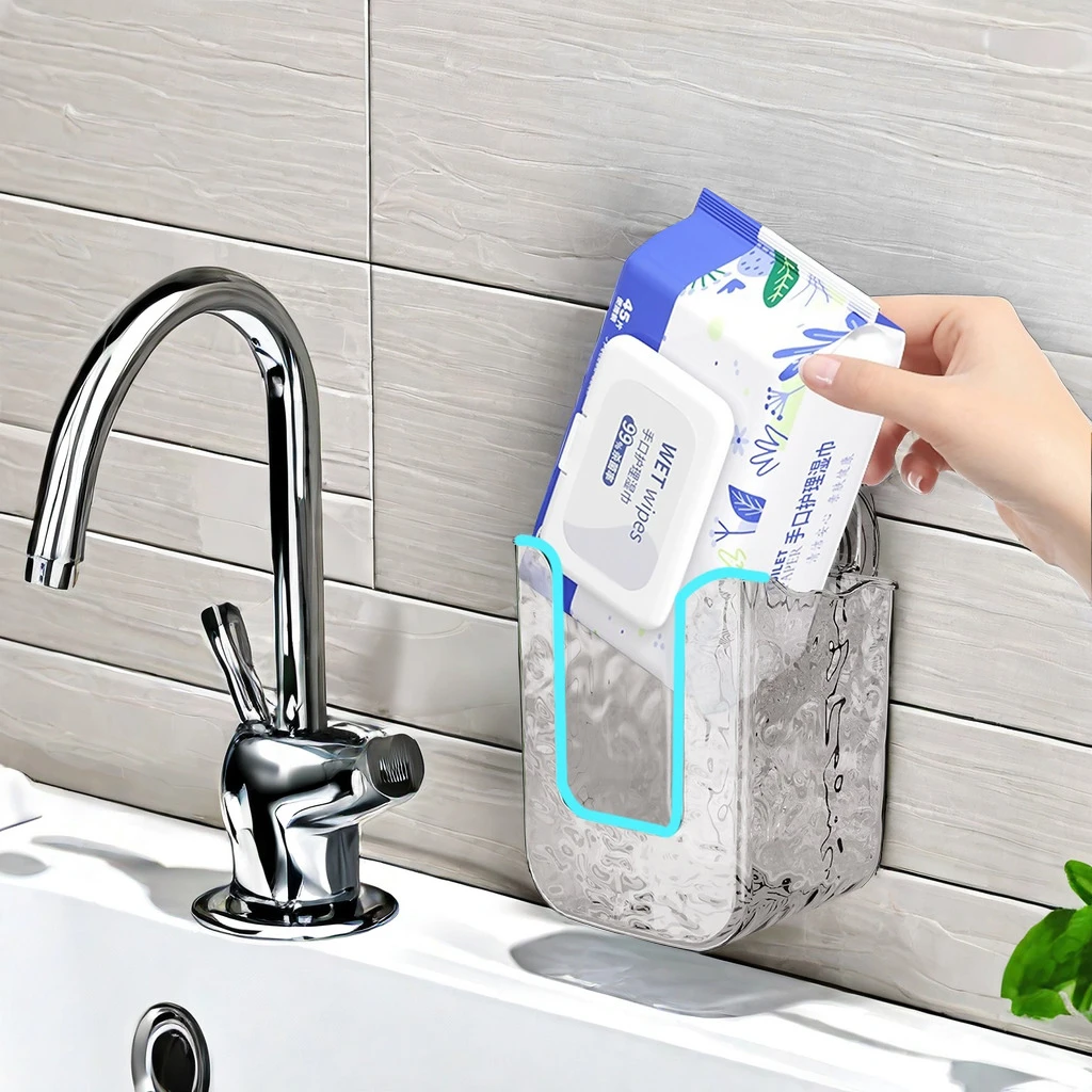 【福利新品】吸盘湿纸巾收纳盒卫生间壁挂收纳盒家用抽纸盒免打孔