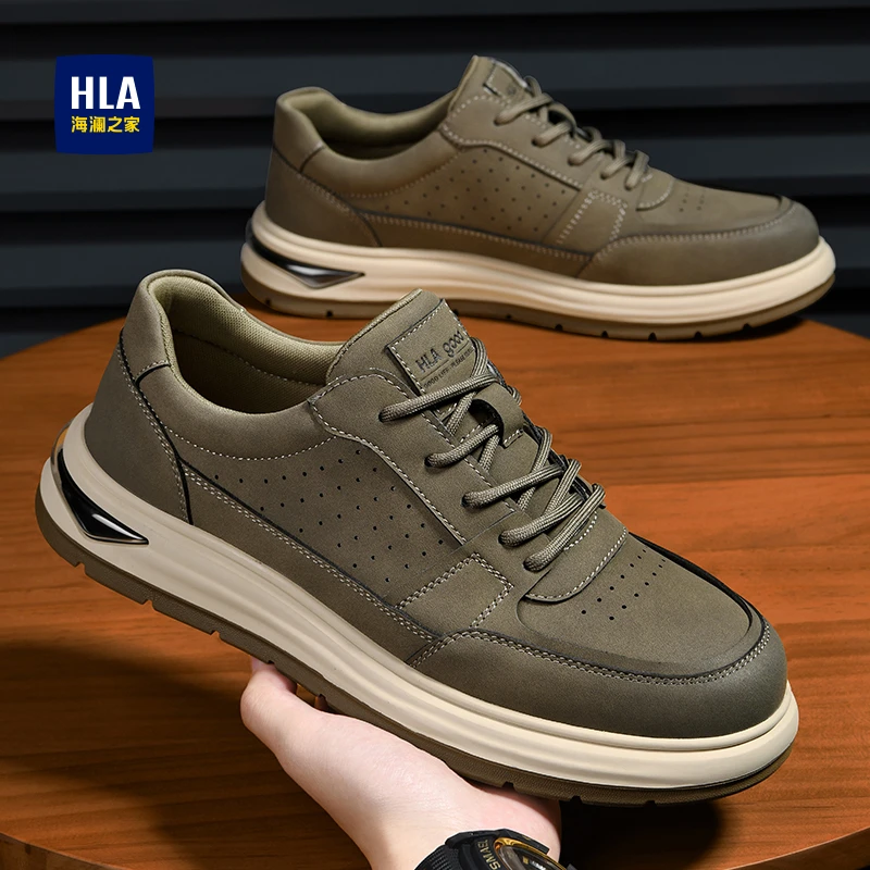 HLA/海澜之家正品男鞋春季新款时尚百搭学生板鞋男士低帮休闲潮鞋