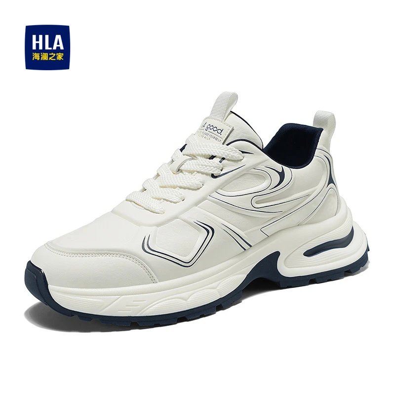 HLA/海澜之家男鞋2025新款时尚百搭运动鞋男士厚底增高老爹休闲鞋