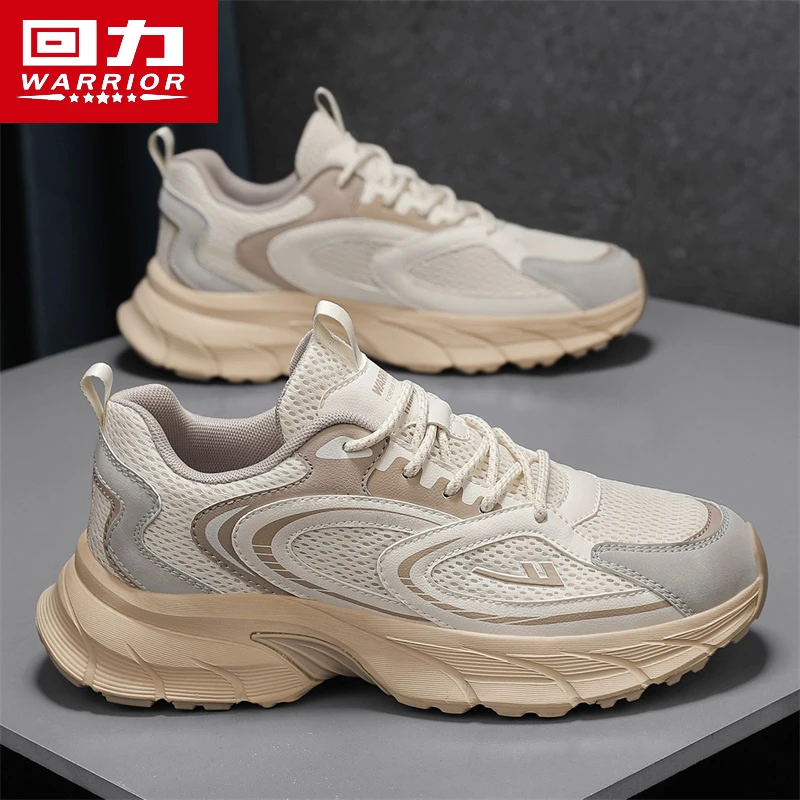 回力男鞋春季2024新款网面休闲鞋子男士运动跑步厚底增高老爹潮鞋