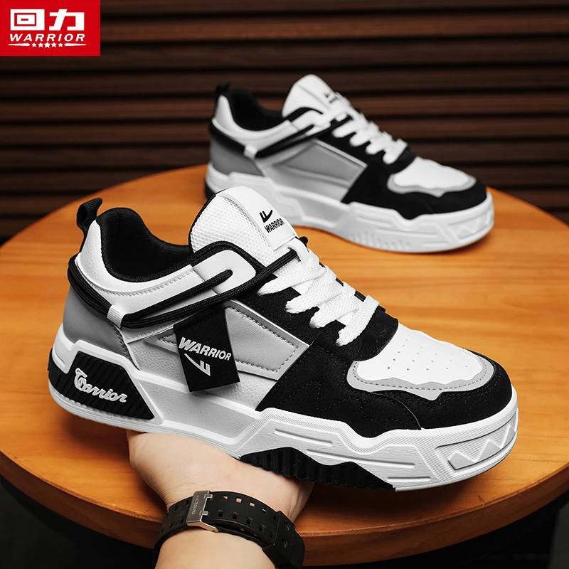 回力男鞋冬季运动休闲小白板鞋厚底潮流男士皮面百搭小众原创潮鞋