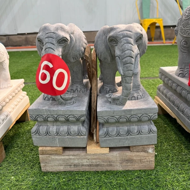 青石门口摆件石雕小象小型石雕门口摆件