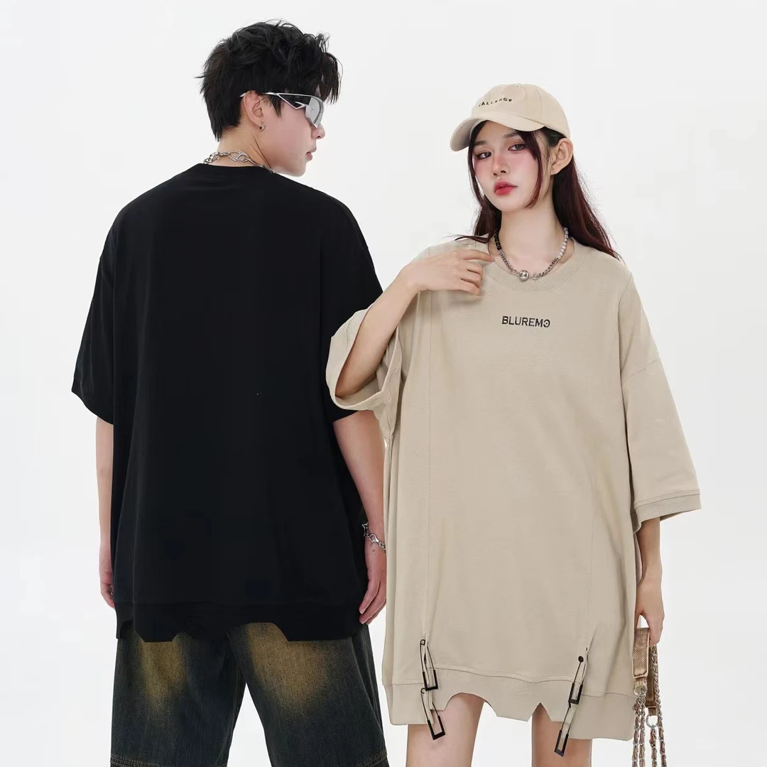 欧美高街无性别3D字母夏季重磅短袖美式复古嘻哈ins