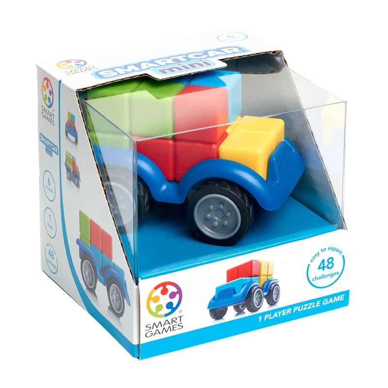 SmartGames比利时进口便携儿童益智玩具迷你彩拼车6岁+数学三视图