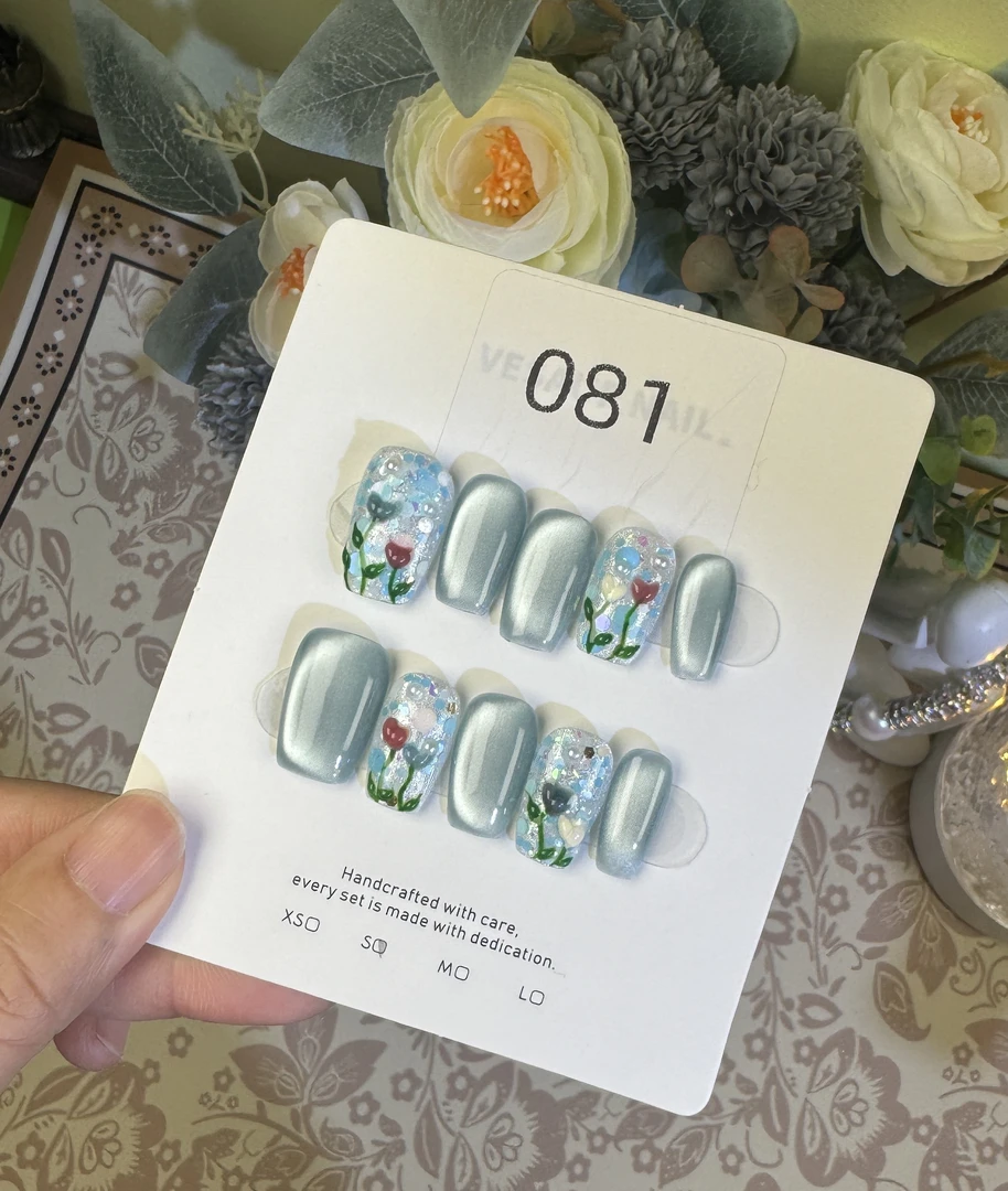 081-泰兰德 纯手工手绘穿戴甲夏日气质纯欲穿戴式ins