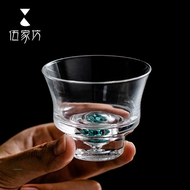 翠微绿松石主人杯品名杯玻璃茶杯专用个人高档高端小茶杯单只风杯