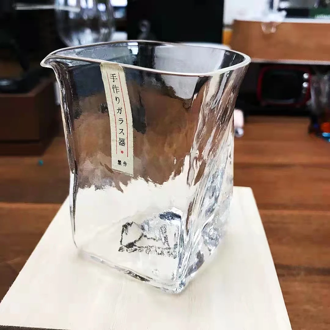 高端初雪气泡水晶公道杯家用单个手作功夫茶具配件公杯分茶器